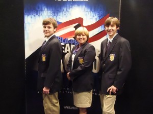 Pictured (l-r): Levi Holt, Laura Edwards (adviser), Wesley Otwell