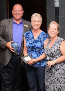 Phyllis Head, community liaison at Tanner Health System’s Get Healthy, Live Well, with Villa Rica City Manager David Milliron and City Councilwoman Leslie Smith McPherson. The City of Villa Rica won Get Healthy, Live Well’s Lego Award, which is presented to a public or private organization that has made significant infrastructure improvements to improve the health of the community.