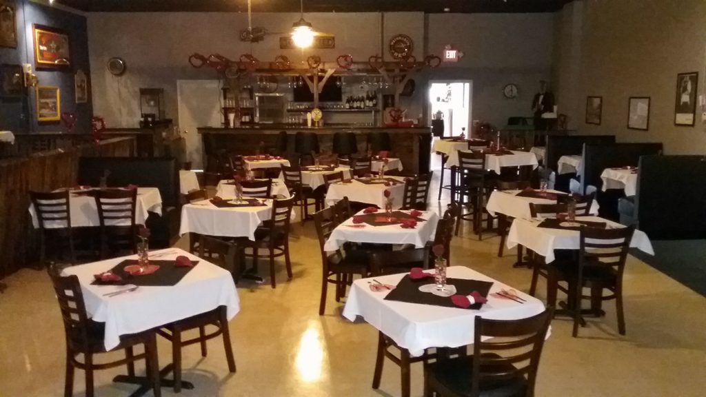 sutton's backroom decorated for valentine's day